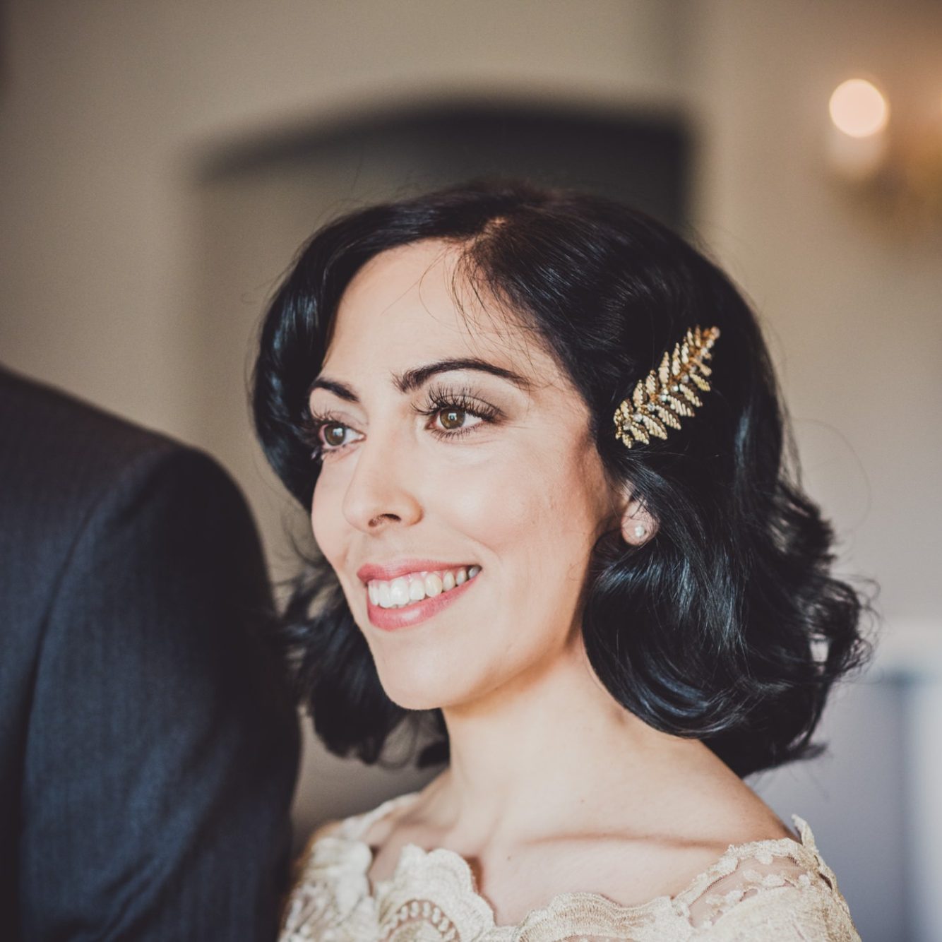 Soft glam bridal makeup for bride at Rhuthin Castle wedding in Flintshire. 