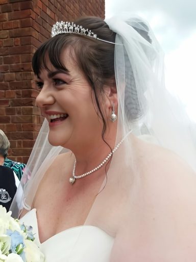Soft glam bridal makeup at Mold home in Flintshire.