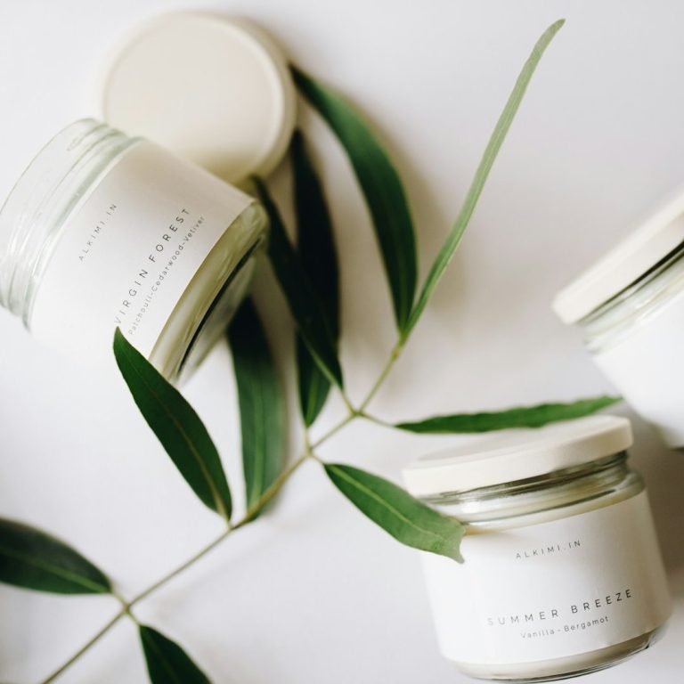 Luxury skincare products used during bridal skin preparation.